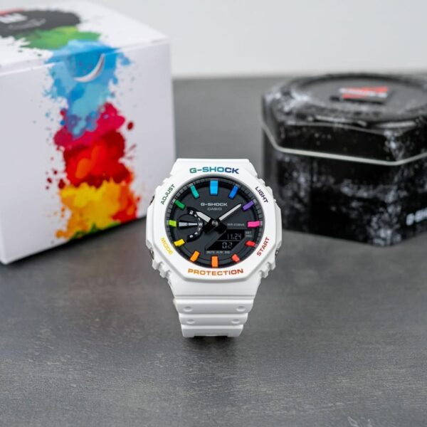 G shock white rainbow